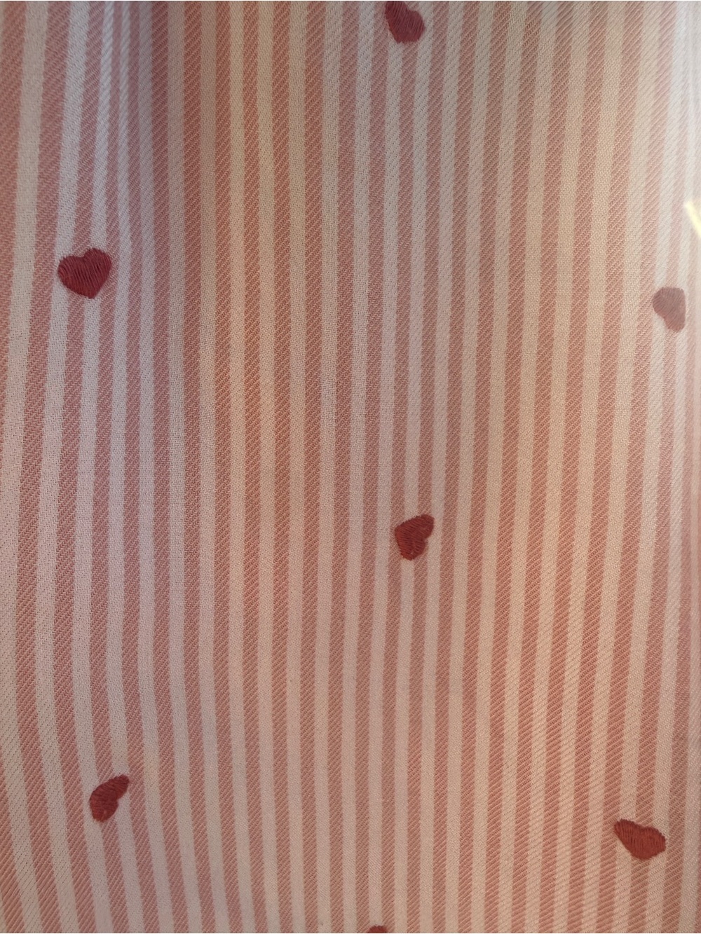 Time and Tru Pink and White Striped Blouse with Red Hearts ❤️ - Picture 3 of 9